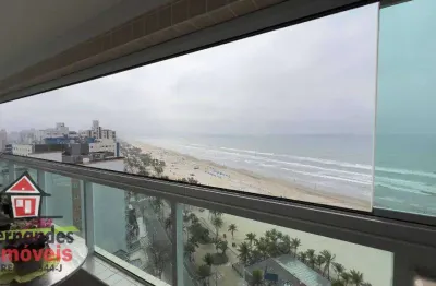 Apartamento alto padrão frente mar e elevador privativo com 3 dormitórios porteira fechada à venda  132,10 m² por r$ 1.490.000  mirim  praia grande sp