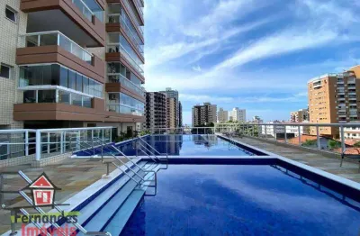 Apartamento novo alto padrão vista livre total com 2 dormitórios à venda, 101 m² por r$ 690.000 duas quadras da praia  guilhermina  praia grande sp