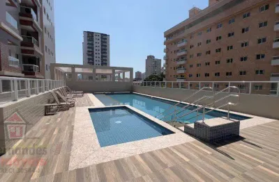 Apartamento novo com 1 dormitório à venda, 42 m² por r$ 350.000 - aviação - praia grande/sp