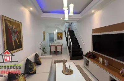 Belíssimo sobrado com 2 suítes revetida para 3 dormitórios sendo 1 suíte  à venda, 99 m² por r$ 765.000,00  aceita imóvel,  tupi   praia grande/sp