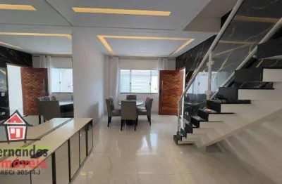 Belíssimo sobrado mobiliado e planejado 100 metros da praia  com 3 suítes à venda, 129 m² por r$ 970.000  ocian  praia grande sp