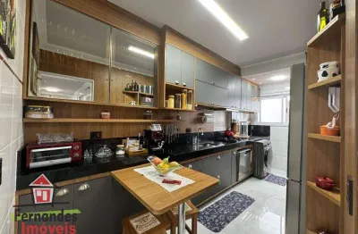 Belíssimo partamento mobiliado e planejado com 2 dormitórios à venda, 68 m² por r$ 700.000 - canto do forte - praia grande/sp