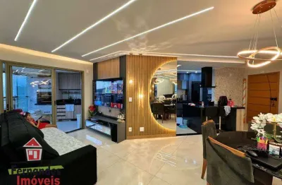 Apartamento alto pdrão mobiliado com 2 dormitórios à venda, 103 m² por r$ 1.150.000 - canto do forte - praia grande/sp