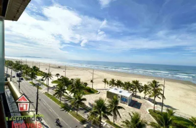 Apartamento mobiliado frente mar com 2 dormitórios para alugar, definitivo pacote 65 m² por r$ 3.650 mês  maracanã  praia grande sp