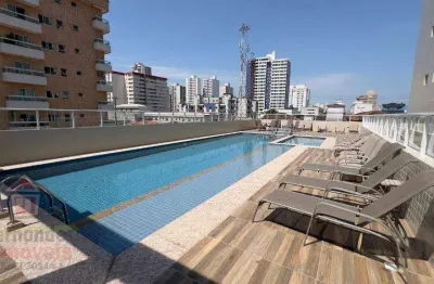 Apartamento novo semi-mobiliado  com 2 dormitórios sendo 1 suíte à venda, 63 m² por r$ 485.000 - aviação - praia grande/sp