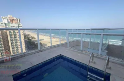 Cobertura duplex com piscina frente mar à venda por r$2.300.000 aviação praia grande/sp.