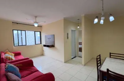 Apartamento mobiliado 200 metros da praia com 1 dormitório para alugar definitivo pacote  50 m² por r$ 2.000 mês  aviação  praia grande sp
