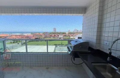 Apartamento mobiliado vista mar 2 quartos aluguel definitivo pacote  por r$3.600 mirim praia grande