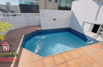 Cobertura com piscina 3 dormitórios à venda, 229 m² por r$ 1.500.000  canto do forte  lado praia praia grande sp