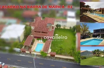 Casarão na praia da barra de maricá - 6 quartos (5 suítes), piscina, campo de futebol, sauna, ótima para moradia ou pousada