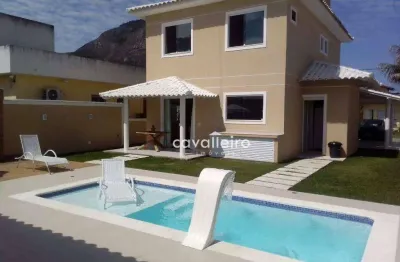 Casa duplex em condomínio fechado, com 240 m², com 4 quartos sendo 1 suíte, piscina, área gourmet, sauna, à venda por r$ 1.190.000 , inoã- maricá/rj