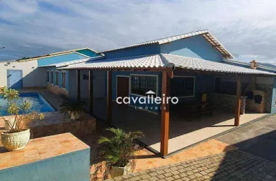 Mansão na praia de ponta negra, maricá-7 qts, piscina e churr.- ótimo para pousada ou casa de festas