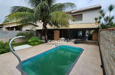 R$1.150.000 - no cond. bosque de itapeba, casa com 4 quartos, piscina e churrasqueira,  380 m² -  maricá/rj