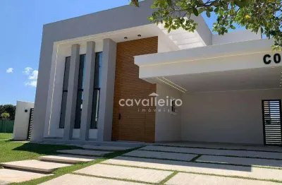 R$1.150mi – casa linear no alphaville maricá - com 3 quartos, suíte com closet e piscina