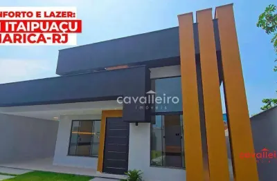 R$890.000  - casa com 3 quartos - piscina - churrasqueira - planejados -  jardim atlântico central (itaipuaçu) - maricá/rj