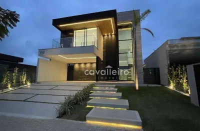 R$2.100.000 – casa de luxo no alphaville maricá com 4 quartos, piscina e área gourmet completa!