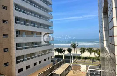 Apartamento vista mar, 1 dorm, mobiliado, real, praia grande