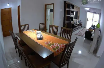 Apartamento 3 dormitórios mobiliado com terraço gourmet, 121 m², r$699 mil, aviação, praia grande/sp
