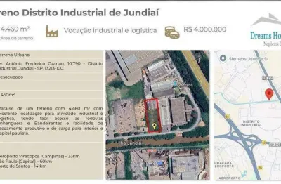 Área à venda, 4460 m² por r$ 4.000.000,00 - distrito industrial - jundiaí/sp