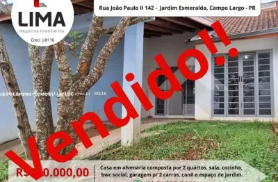Casa para venda em campo largo, jardim esmeralda, 2 dormitórios, 1 banheiro, 2 vagas