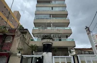 2 quartos sendo 1 suite, com churrasqueira na sacada e vista mar