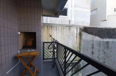 1 quarto com sacada e churrasqueira- aviação praia grande sp