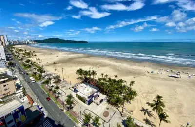 Frente total para o mar - apartamento 01 quarto, bairro guilhermina em praia grande.