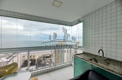 Apartamento mobiliado, vista mar definitiva, 2 quartos, 2 vagas privativas, lazer completo, tupi, praia grande