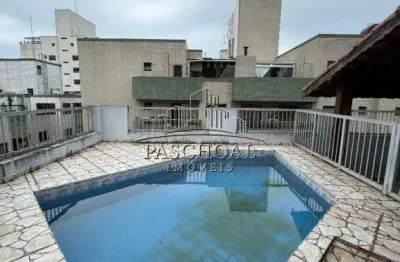 4 quartos sendo 1 suíte cobertura com piscina a 100 metros da praia na tupi praia grande