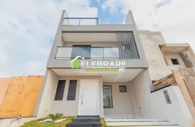 Sobrado novo campo de santana!! 03 qtos,suíte,churrasq.,terreno