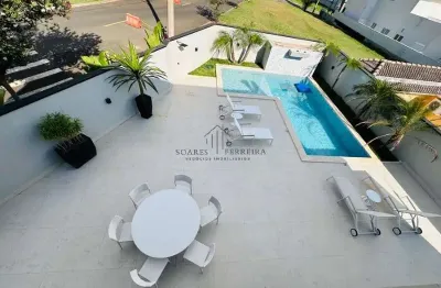 Luxuosa casa em condomínio à venda em indaiatuba-sp, jardim residencial santa clara, 4 quartos, 2 salas, 6 banheiros, 6 vagas, 447m².