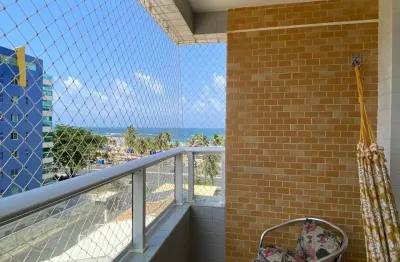 1/4 com varanda, mobiliado à 50 metros da praia de piatã
