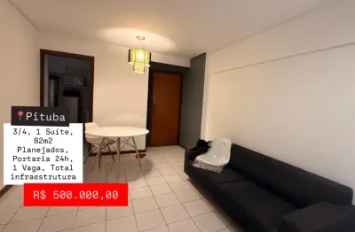 Excelente oportunidade de 3/4 na pituba, com total infraestrutura e portaria 24h