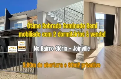 Ótimo sobrado geminado à venda no bairro glória em joinville!