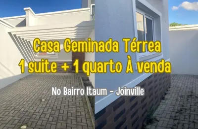 Ótima casa térrea  geminada à venda com 1 suite + 1 quarto no bairro itaum joinville