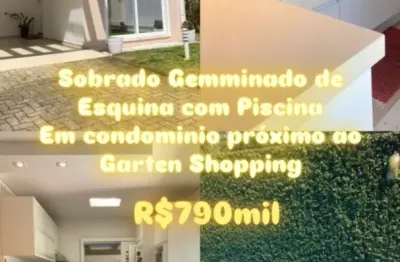 Ótimo sobrado com piscina em condomínio fechado próximo ao shopping garten joinville.
