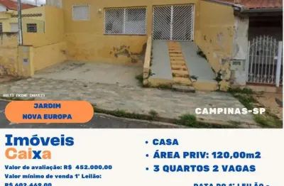 Casa para venda em campinas, jardim nova europa, 3 dormitórios, 2 banheiros, 2 vagas