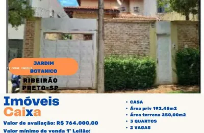 Casa para venda em ribeirão preto, jardim botânico, 3 dormitórios, 1 suíte, 2 banheiros, 2 vagas