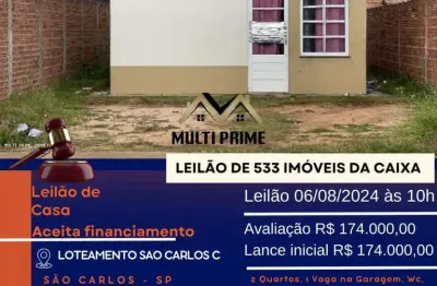 Casa para venda em são carlos, loteamento residencial vida nova são carlos, 2 dormitórios, 1 banheiro, 1 vaga
