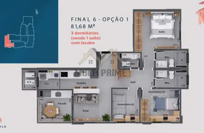 Apartamento para venda em ribeirão preto, nova aliança, 3 dormitórios, 1 suíte, 1 banheiro, 1 vaga
