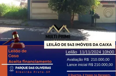 Casa para venda em ribeirão preto, parque das oliveiras, 2 dormitórios, 1 banheiro, 2 vagas