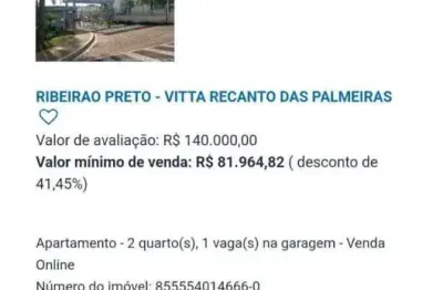 Apartamento para venda em ribeirão preto, jardim diva tarlá de carvalho, 2 dormitórios, 1 banheiro, 1 vaga
