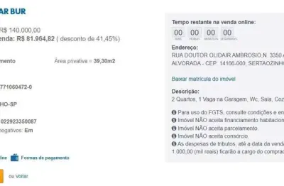 Apartamento para venda em sertãozinho, alvorada, 2 dormitórios, 1 banheiro, 1 vaga