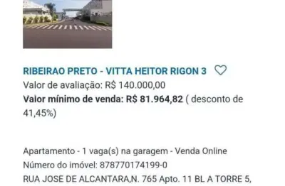 Apartamento para venda em ribeirão preto, jardim heitor rigon, 2 dormitórios, 1 banheiro, 1 vaga