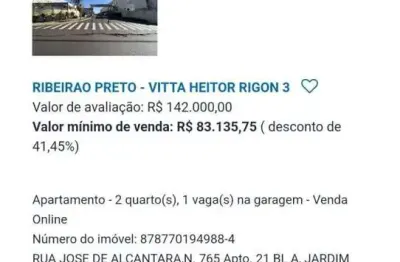 Apartamento para venda em ribeirão preto, jardim heitor rigon, 2 dormitórios, 1 banheiro, 1 vaga