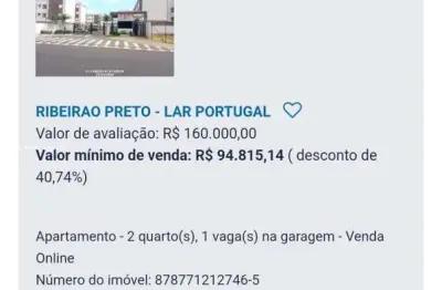 Apartamento para venda em ribeirão preto, ipiranga, 2 dormitórios, 1 banheiro, 1 vaga