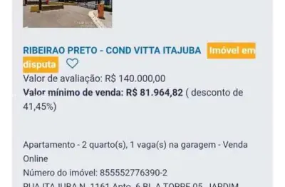 Apartamento para venda em ribeirão preto, jardim javari, 2 dormitórios, 1 banheiro, 1 vaga