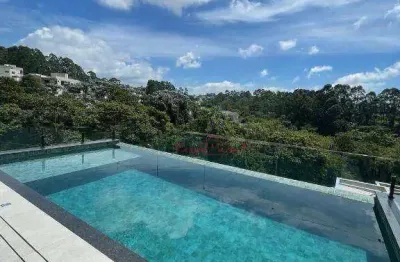 Fino acabamento e vista espetacular-casa com 4 suítes à venda, 370 m² por r$ 3.800.000 - residencial real park - arujá/sp