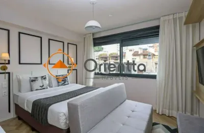 Apartamento studio mobiliado de 26m², com 1 dormitório, cozinha equipada no mont