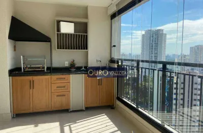 Apartamento na mooca  de 86m² com varanda gourmet envidraçada c/ churrasqueira e pia.